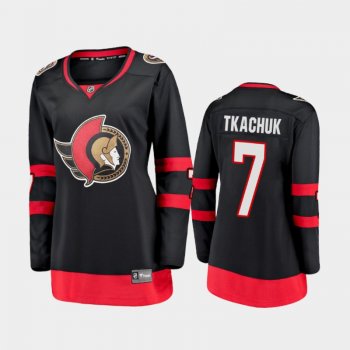 Women's 2020-21 Ottawa Senators Brady Tkachuk #7 Home Premier Jersey - Black