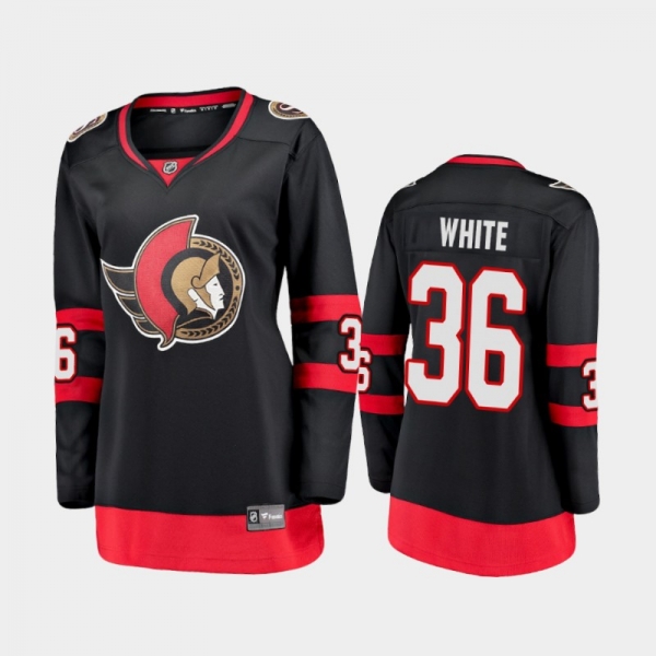 Women's 2020-21 Ottawa Senators Colin White #36 Home Premier Jersey - Black