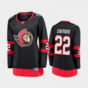 Women's 2020-21 Ottawa Senators Nikita Zaitsev #22 Home Premier Jersey - Black