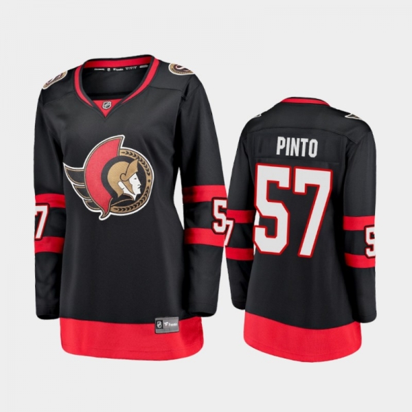 Women's 2020-21 Ottawa Senators Shane Pinto #57 Home Jersey - Black