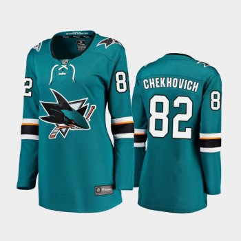 Women's 2020-21 San Jose Sharks Ivan Chekhovich #82 Home Jersey - Teal