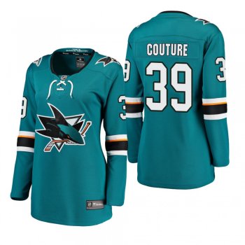 Women's Logan Couture #39 San Jose Sharks Home Breakaway Player Teal Bargain Jersey