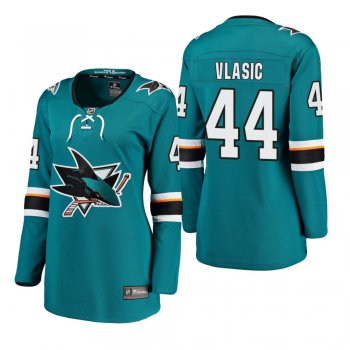 Women's Marc-Edouard Vlasic #44 San Jose Sharks Home Breakaway Player Teal Bargain Jersey