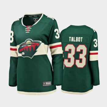 Women's 2020-21 Minnesota Wild Cam Talbot #33 Home Breakaway Player Jersey - Green