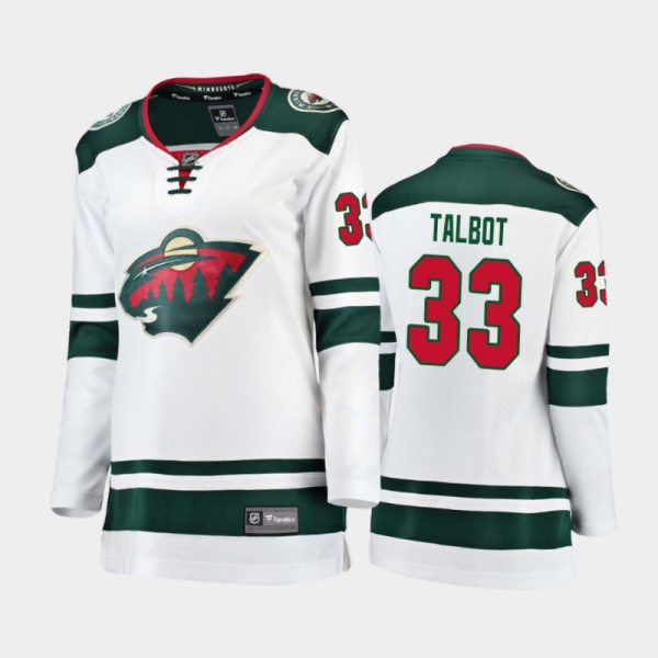 Women's 2020-21 Minnesota Wild Cam Talbot #33 Away Breakaway Player Jersey - White