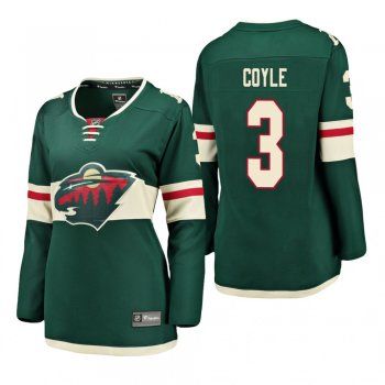 Women's Charlie Coyle #3 Minnesota Wild Home Breakaway Player Green Bargain Jersey