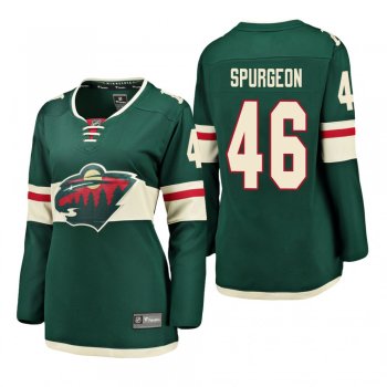 Women's Jared Spurgeon #46 Minnesota Wild Home Breakaway Player Green Bargain Jersey