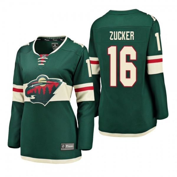 Women's Jason Zucker #16 Minnesota Wild Home Breakaway Player Green Bargain Jersey