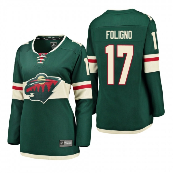 Women's Marcus Foligno #17 Minnesota Wild Home Breakaway Player Green Bargain Jersey