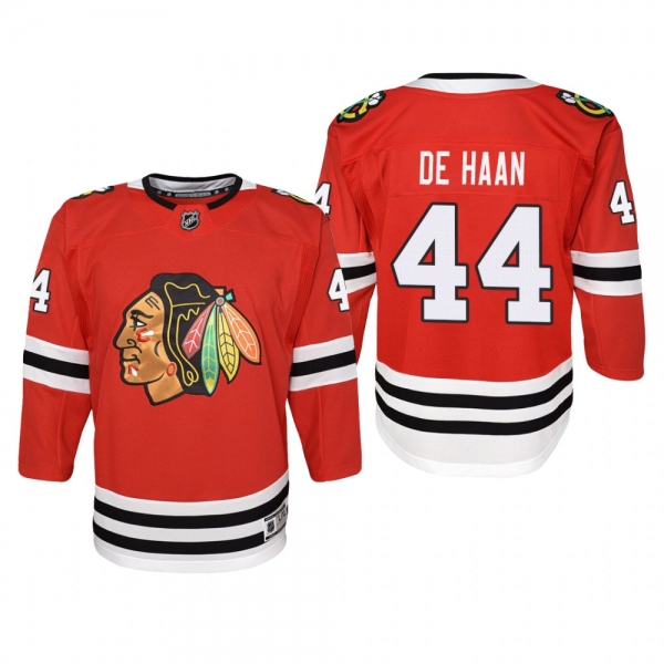 Youth Chicago Blackhawks Calvin de Haan #44 Home 2019-20 Premier Red Jersey