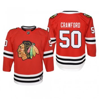 Youth Chicago Blackhawks Corey Crawford #50 Home 2019-20 Premier Red Jersey