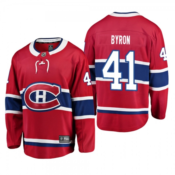 Youth Montreal Canadiens Paul Byron #41 Home Low-Priced Breakaway Player Red Jersey