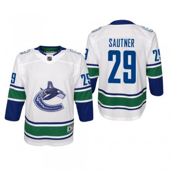 Youth Vancouver Canucks Ashton Sautner #29 Away Premier White Jersey