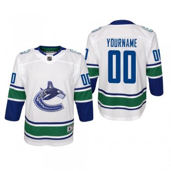 Youth Vancouver Canucks Custom #00 Away Premier White Jersey