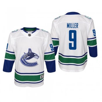 Youth Vancouver Canucks J. T. Miller #9 Away Premier White Jersey