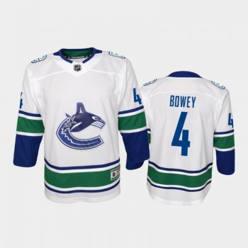 Youth Vancouver Canucks Madison Bowey #4 Away 2021 White Jersey