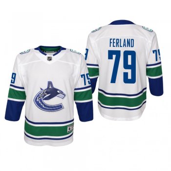 Youth Vancouver Canucks Micheal Ferland #79 Away Premier White Jersey