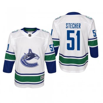 Youth Vancouver Canucks Troy Stecher #51 Away Premier White Jersey