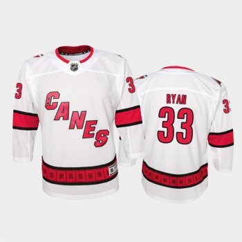 Youth Carolina Hurricanes Joakim Ryan #33 Away 2021 White Jersey