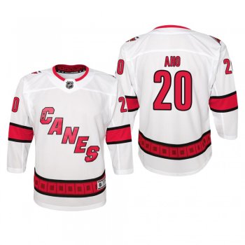 Youth Carolina Hurricanes Sebastian Aho #20 Away Premier White Jersey