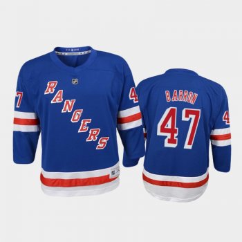 Youth New York Rangers Morgan Barron #47 Home 2021 Blue Jersey