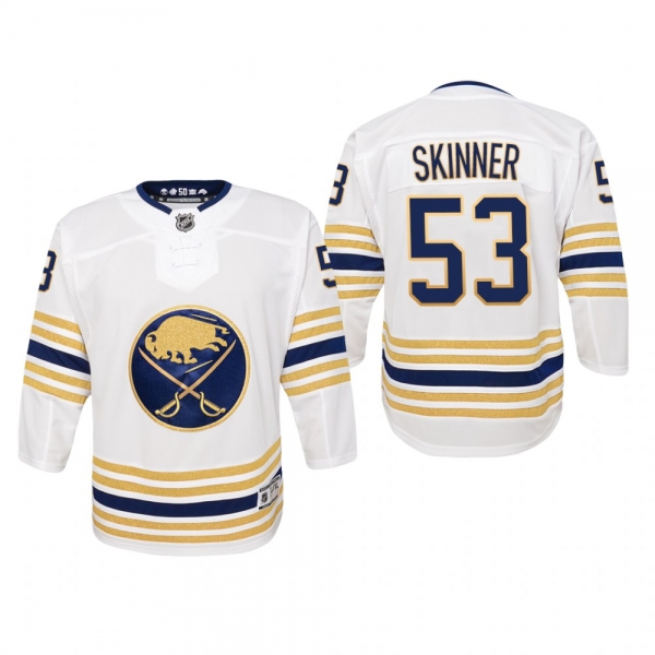 Youth Buffalo Sabres Jeff Skinner #53 50th Season Premier White Jersey