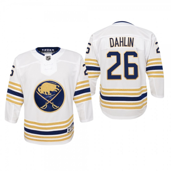 Youth Buffalo Sabres Rasmus Dahlin #26 50th Season Premier White Jersey