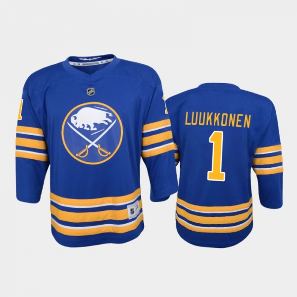 Youth Buffalo Sabres Ukko-Pekka Luukkonen #1 Home 2021 Royal Jersey