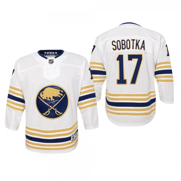 Youth Buffalo Sabres Vladimir Sobotka #17 50th Season Premier White Jersey