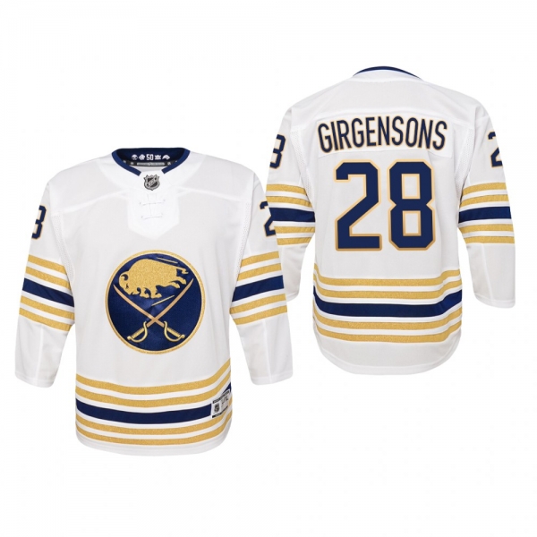 Youth Buffalo Sabres Zemgus Girgensons #28 50th Season Premier White Jersey