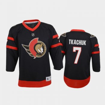 Youth Senators Brady Tkachuk #7 Home Premier Black Jersey