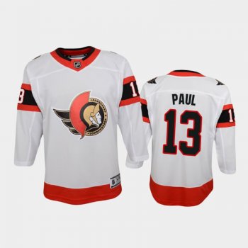 Youth Ottawa Senators Nick Paul #13 Away 2021 White Jersey