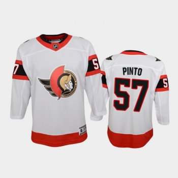 Youth Ottawa Senators Shane Pinto #57 Away 2021 White Jersey