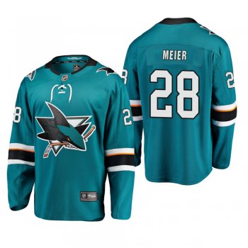 Youth San Jose Sharks Timo Meier #28 Home Low-Priced Breakaway Player Teal Jersey