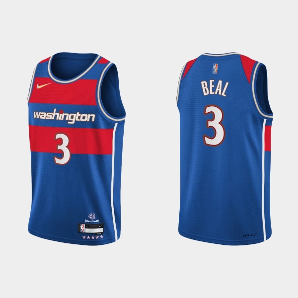 Washington Wizards #3 Bradley Beal 2021-22 NBA 75th Anniversary City Blue Jersey