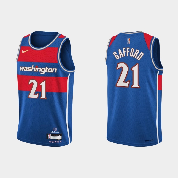 Washington Wizards #21 Daniel Gafford 2021-22 NBA 75th Anniversary City Blue Jersey