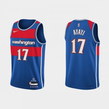 Washington Wizards #17 Joel Ayayi 2021-22 NBA 75th Anniversary City Blue Jersey