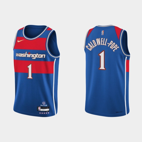 Washington Wizards #1 Kentavious Caldwell-Pope 2021-22 NBA 75th Anniversary City Blue Jersey