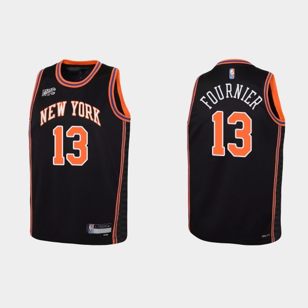 Youth 2021-22 New York Knicks #13 Evan Fournier 75th Anniversary City Black Jersey