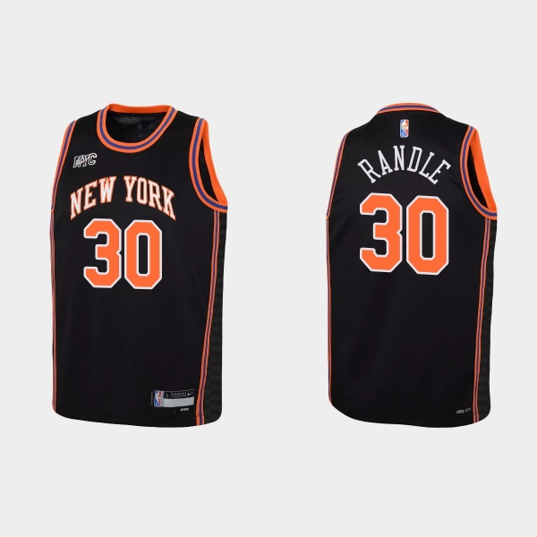 Youth 2021-22 New York Knicks #30 Julius Randle 75th Anniversary City Black Jersey