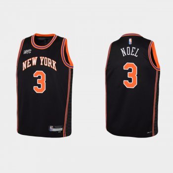 Youth 2021-22 New York Knicks #3 Nerlens Noel 75th Anniversary City Black Jersey