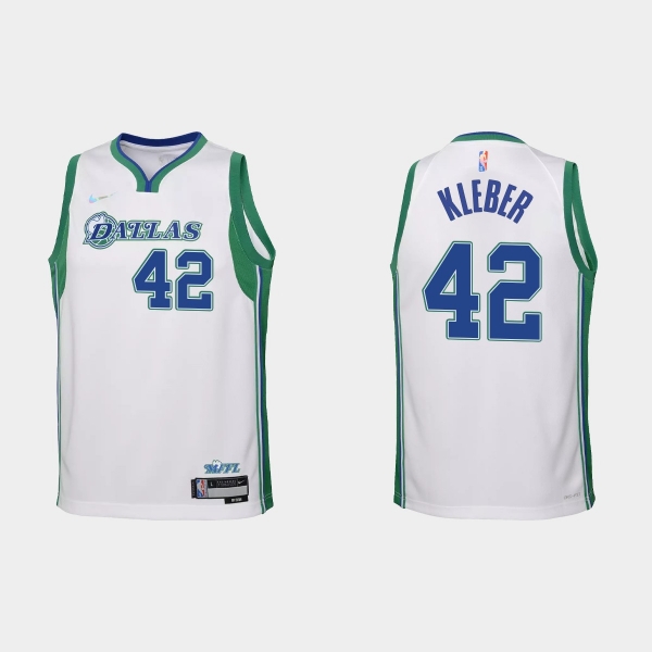 Youth 2021-22 Dallas Mavericks #42 Maxi Kleber 75th Anniversary City White Jersey