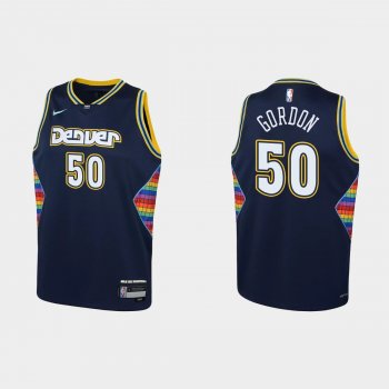 Youth 2021-22 Denver Nuggets #50 Aaron Gordon 75th Anniversary City Navy Jersey