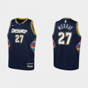 Youth 2021-22 Denver Nuggets #27 Jamal Murray 75th Anniversary City Navy Jersey