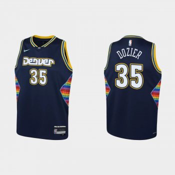 Youth 2021-22 Denver Nuggets #35 PJ Dozier 75th Anniversary City Navy Jersey