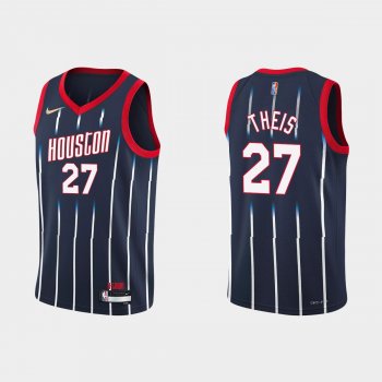 Youth Houston Rockets #27 Daniel Theis Youth 2021-22 NBA 75th Anniversary City Navy Jersey