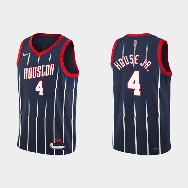 Youth Houston Rockets #4 Danuel House Jr. Youth 2021-22 NBA 75th Anniversary City Navy Jersey