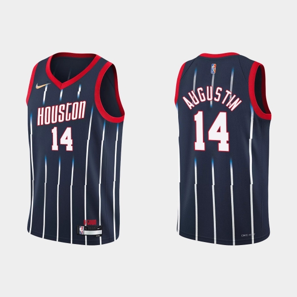 Youth Houston Rockets #14 D.J. Augustin Youth 2021-22 NBA 75th Anniversary City Navy Jersey