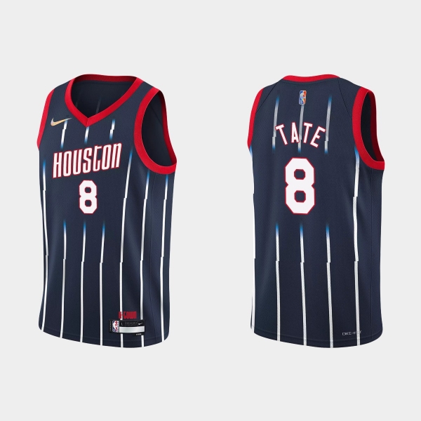 Youth Houston Rockets #8 Jae'Sean Tate Youth 2021-22 NBA 75th Anniversary City Navy Jersey