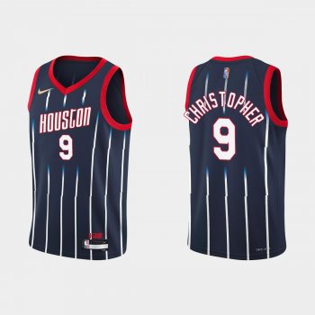 Youth Houston Rockets #9 Josh Christopher Youth 2021-22 NBA 75th Anniversary City Navy Jersey